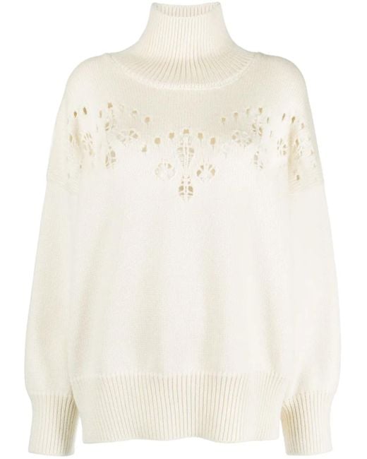 Chloé White Wool Turtleneck Sweater