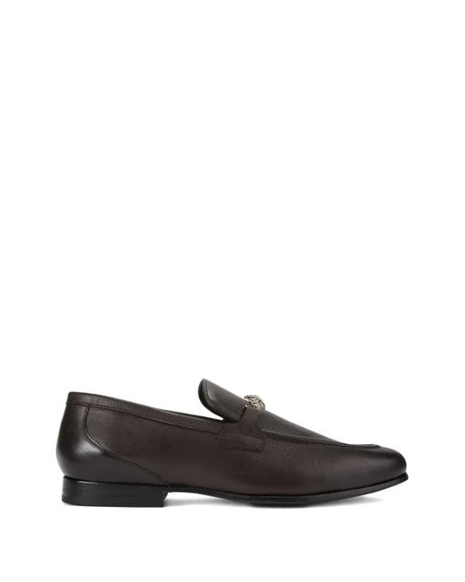 Kurt Geiger White Grained Horsebit Loafers for men