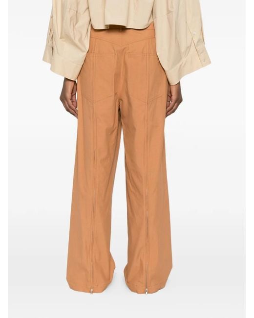 Erika Cavallini Semi Couture White Pocket Trousers