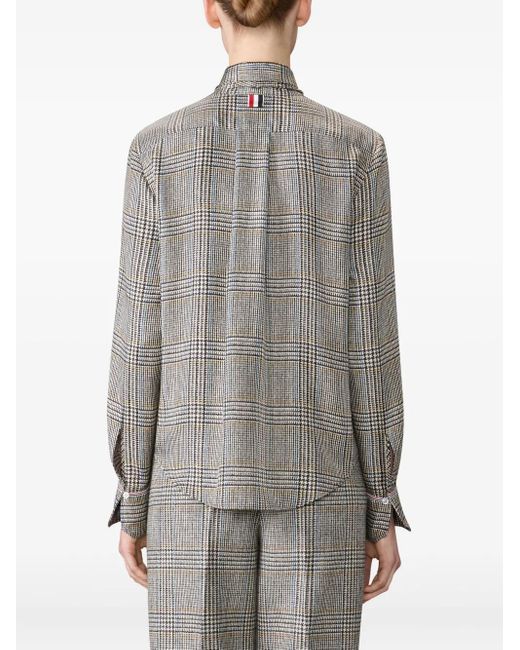 Thom Browne Gray Houndstooth-Check Bow-Tie Shirt