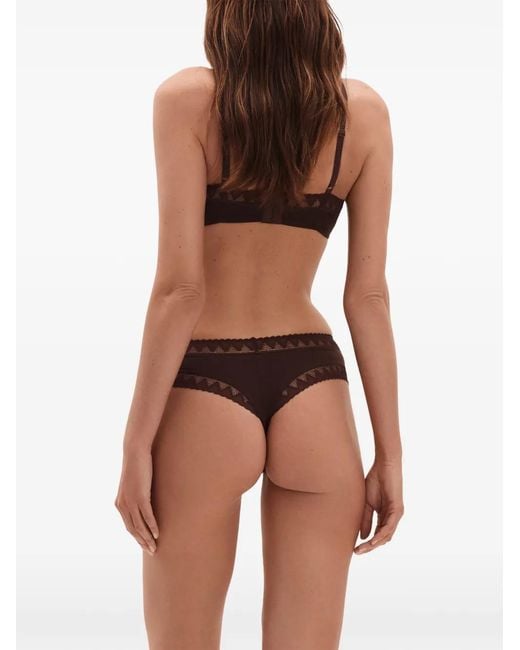 Eres Brown Softness Lace-Trim Bra