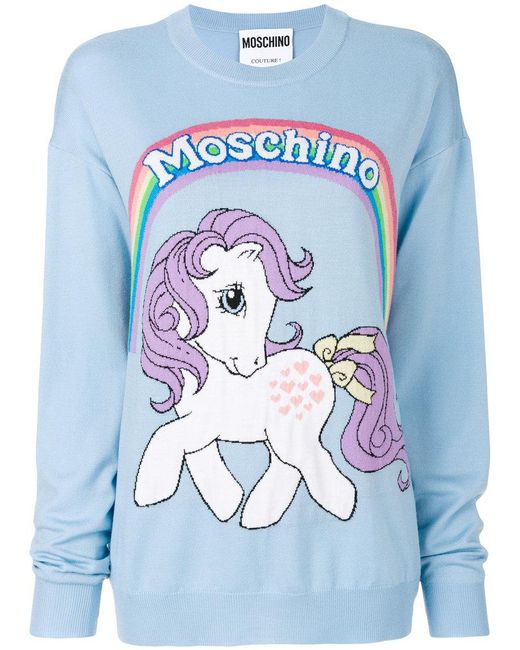 Moschino Blue My Little Pony Intarsia Sweater