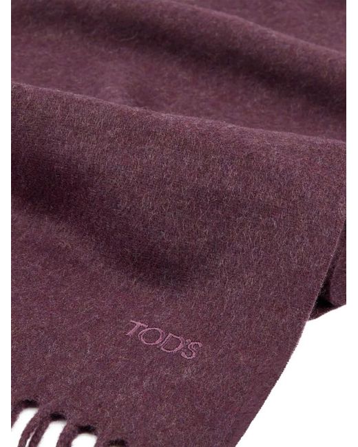 Tod's Purple Fringed Scarf for men