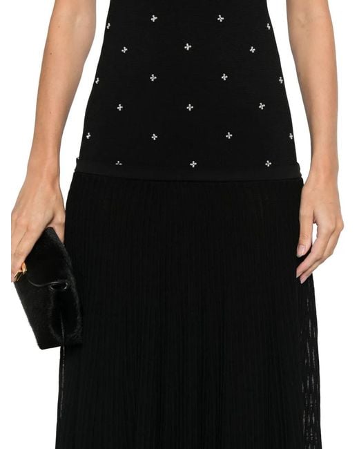 Abito Lungo Con Decorazione A Fiori di Sandro in Black