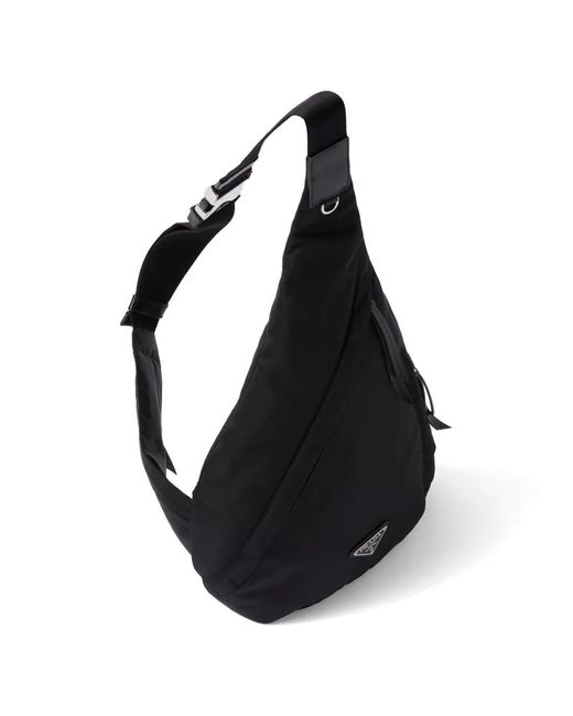 Prada Re-Nylon Rugzak Met Logoplakkaat in het Black voor heren