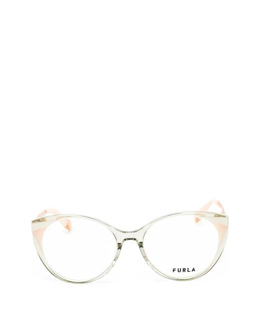 Furla White Round-Frame Glasses