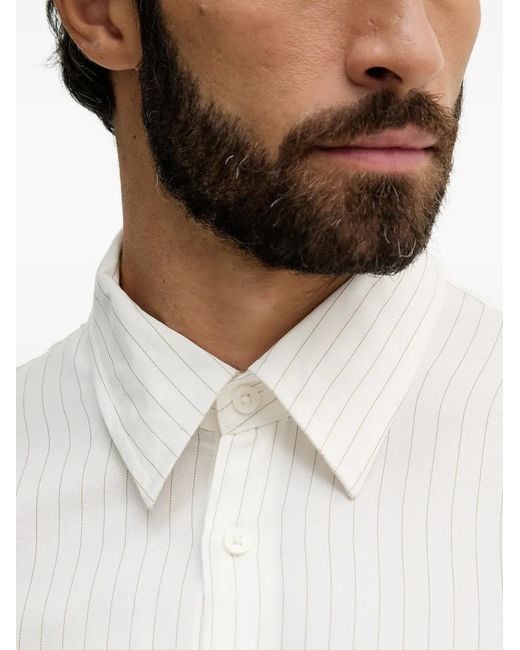 ARMANI EXCHANGE White Striped Buttoned Shirt for men