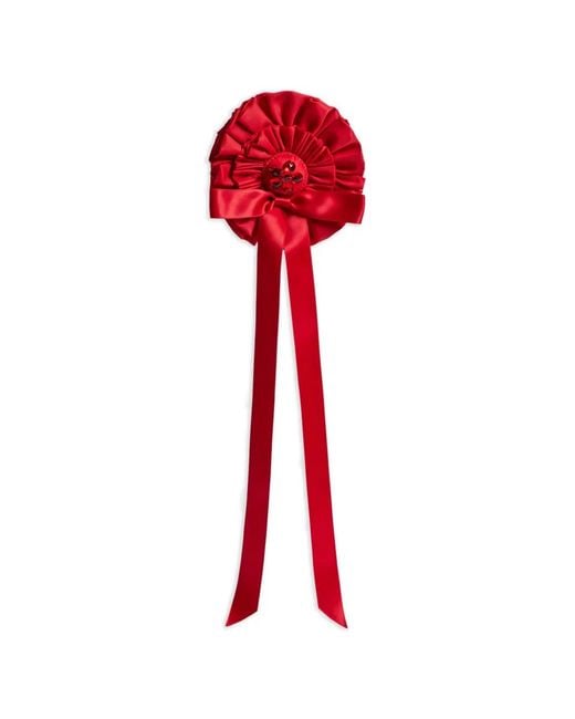 Simone Rocha Red Embellished Rosette Bag Charm