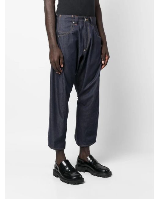Junya Watanabe Blue Drop-Crotch Cropped Jeans for men