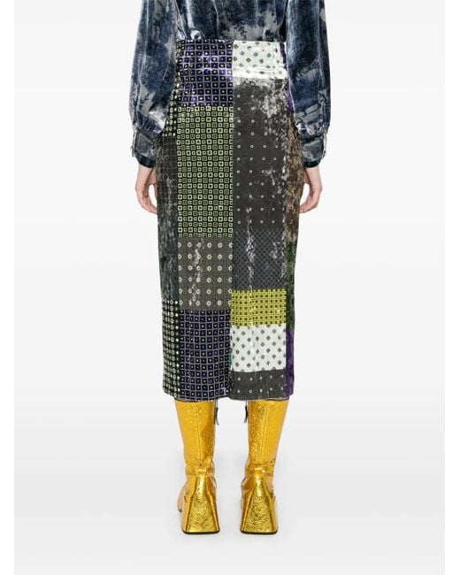 Pierre Louis Mascia Green Ranat Midi Skirt