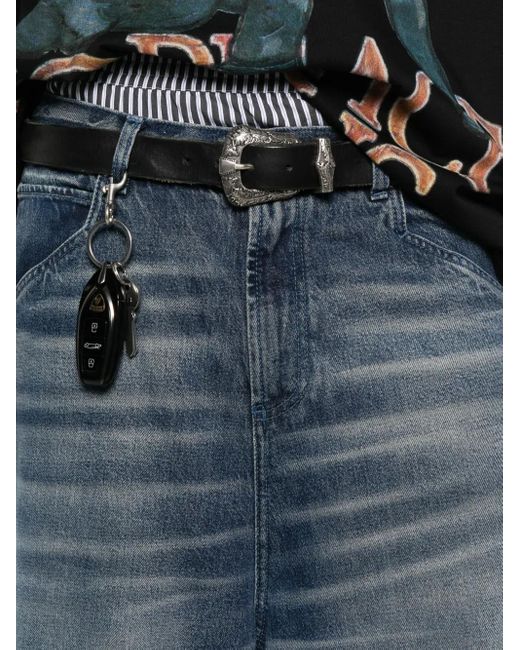 PDF Blue Panelled Five-Pocket Jeans for men