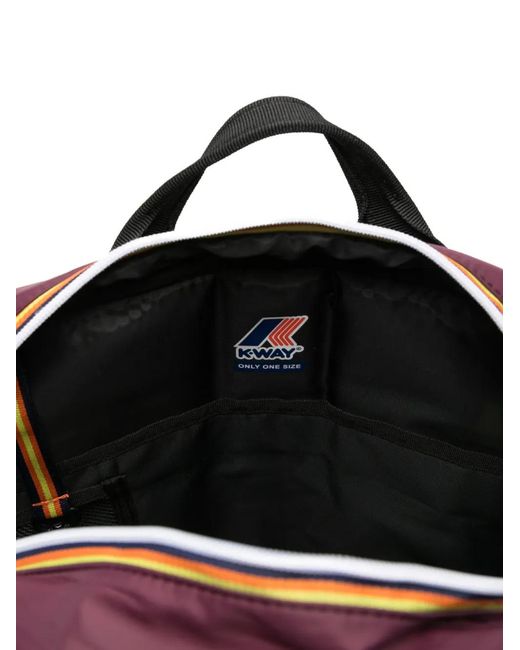 K-Way Purple Gizy Logo-Patch Backpack for men