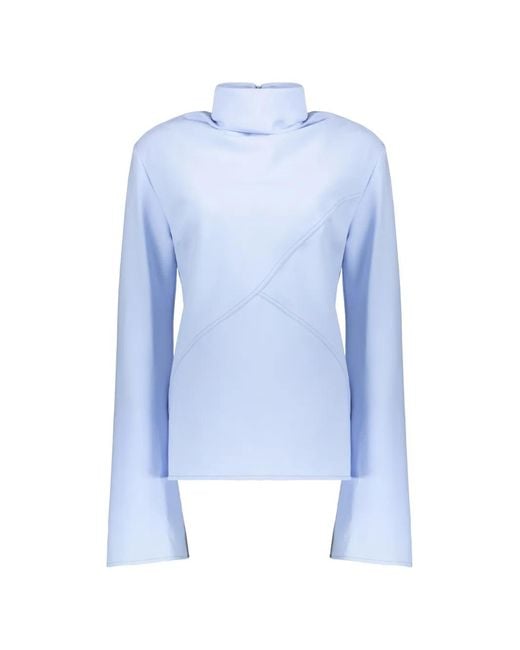 Ellery Women's Blue Cross-Seam Long-Sleeve Top