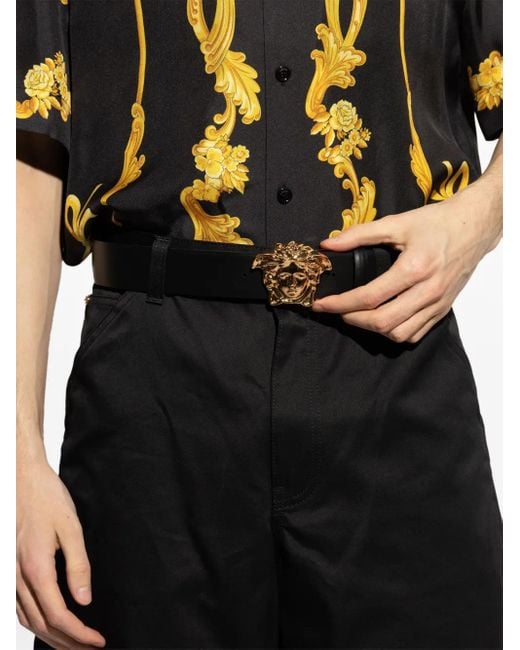 メンズ Versace メドゥーサバックル ベルト White