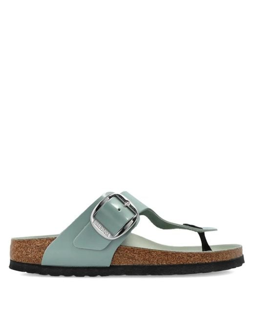 Birkenstock Green Gizeh Big Buckle Sandals