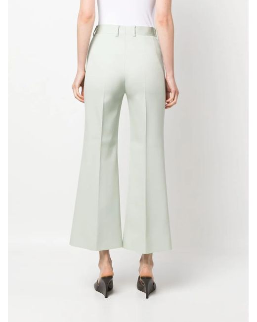 Lanvin White Cropped Flared Trousers