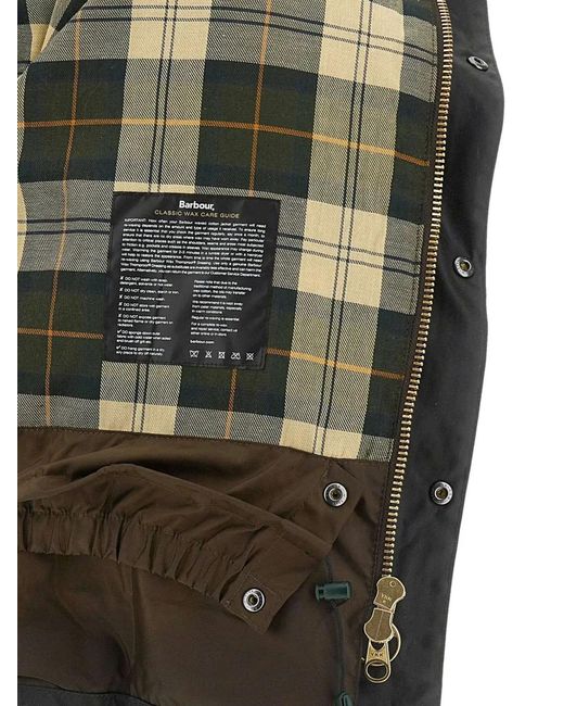 Barbour Black Transport Waxed Corduroy-Collar Jacket for men