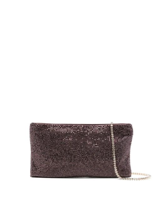 Benedetta Bruzziches Brown Clutch Mit Kristallverzierung