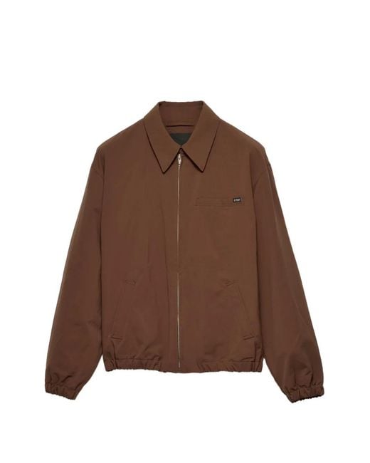 Prada Brown Blouson En Tissu Technique for men