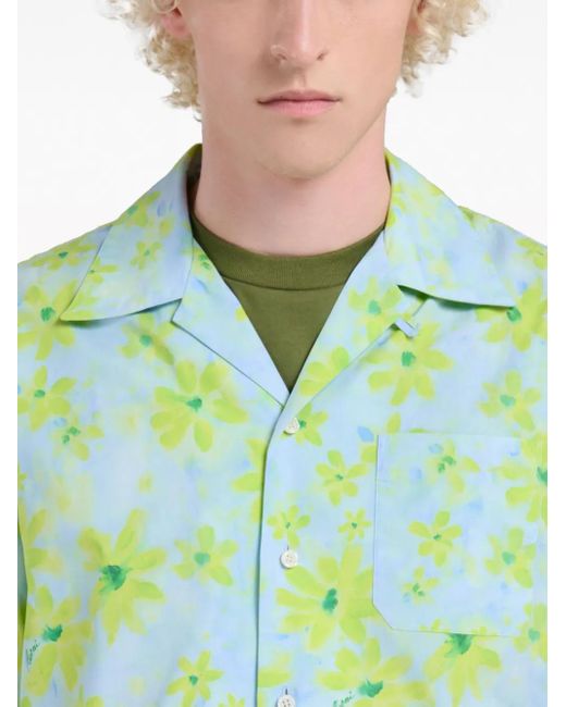 Marni Hemd Mit Blumen-Print in Green für Herren