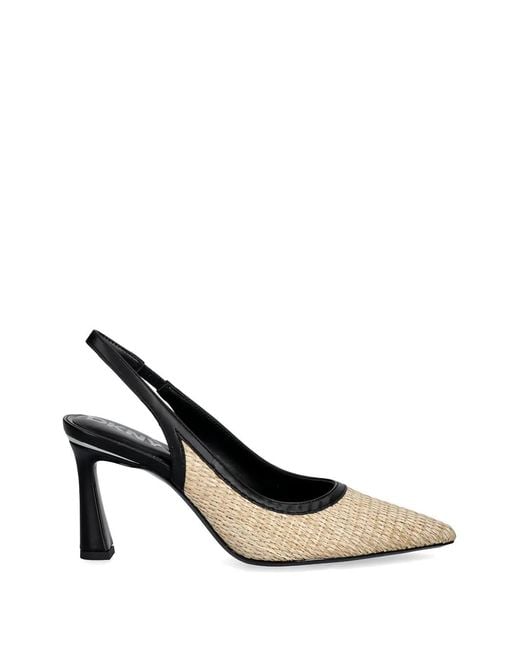 DKNY White Woven Slingback Pumps