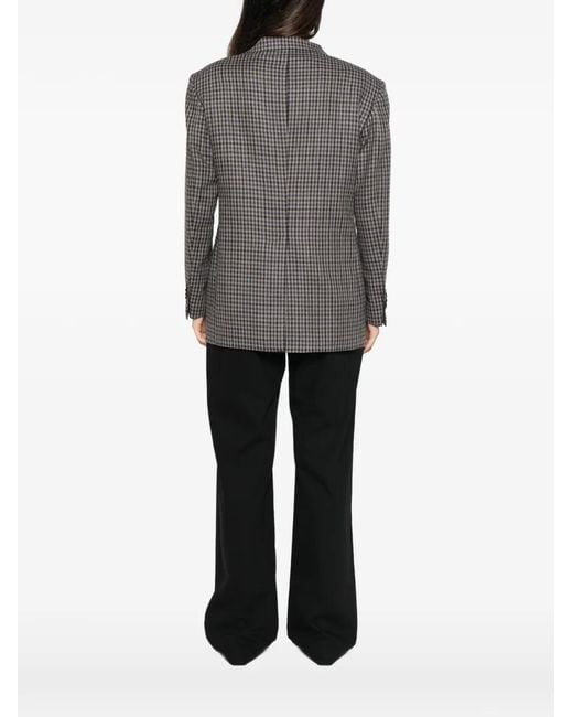 Tagliatore Gray Double-Breasted Houndstooth Jacket