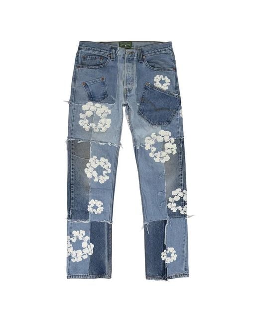 DENIM TEARS Blue Patchwork Jeans for men