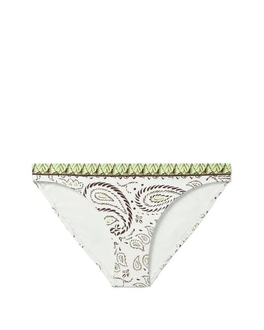 Tory Burch White Printed Bikini Bottoms