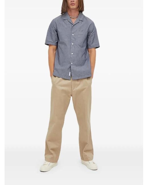 Marc O' Polo Blue Revere-Collar Pocket Shirt for men