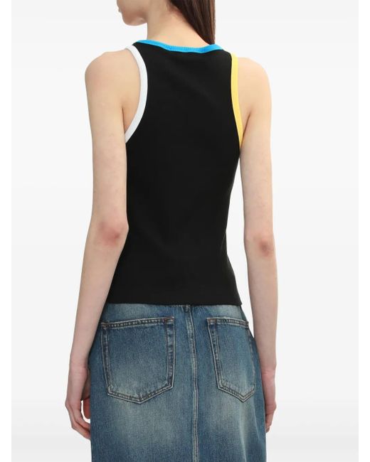 Canotta Con Ricamo di MSGM in Black