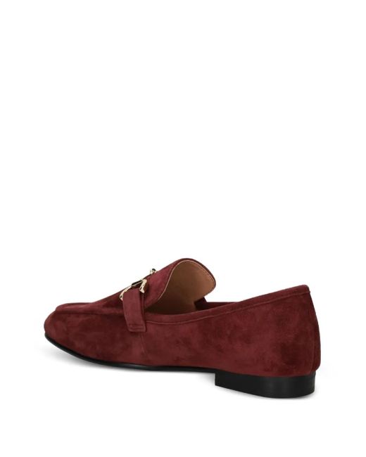 Bibi Lou Red Buckle-Detail Loafers