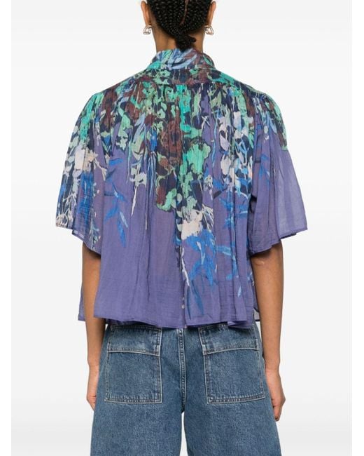 Camisa con estampado floral Forte Forte de color Blue