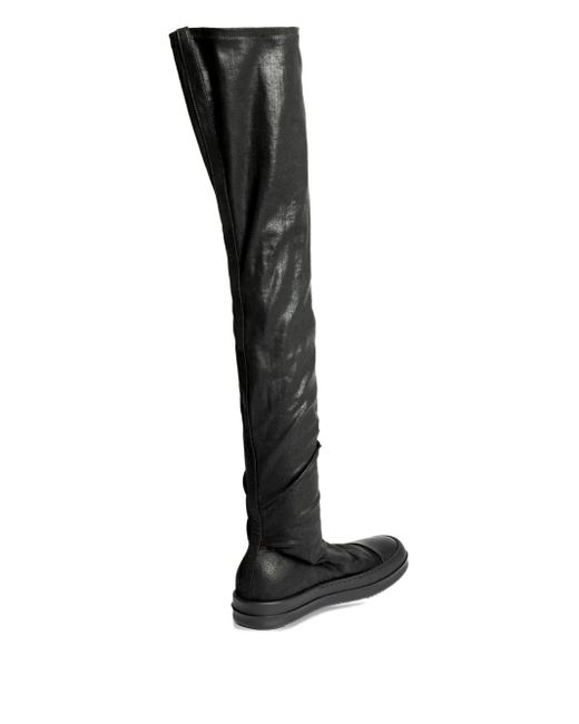 Rick Owens Black Stocking Over-The-Knee Boots