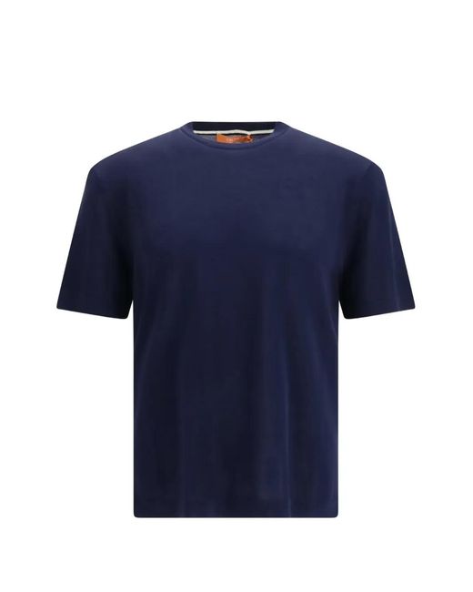 Cruna Blue Knitted Regular-Fit T-Shirt for men