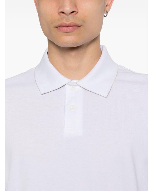 Just Cavalli White Piqué-weave Polo Shirt for men