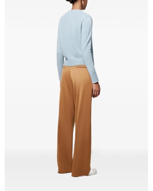 Another Tomorrow Blue Cashmere Crew-Neck Sweater