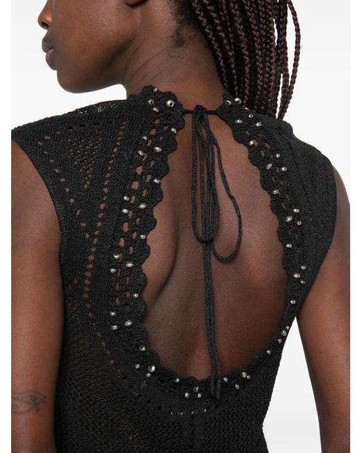 Isabel Marant Black Scalloped Openwork Top