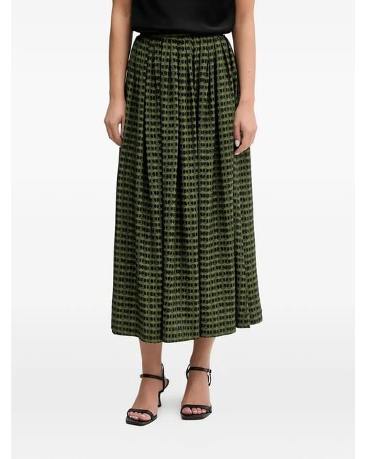 Benetton Green Dotted Midi Skirt