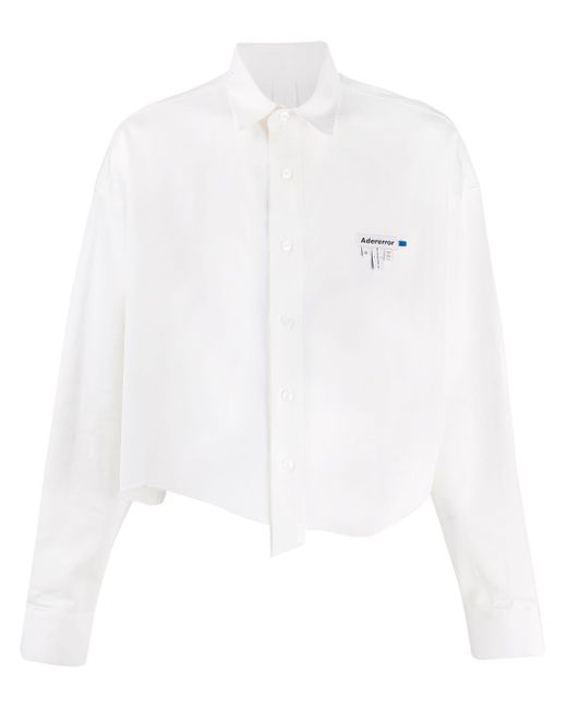 ADER ERROR Ungesäumtes Cropped-Hemd in White für Herren