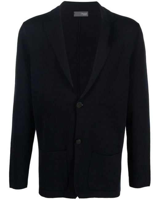Drumohr Blue V-Neck Buttoned Cardigan for men