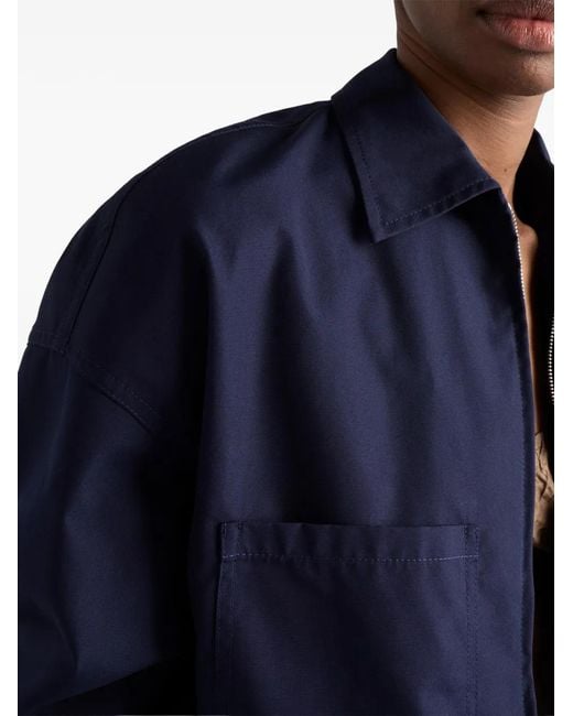 Prada Blue Poplin Blouson Jacket