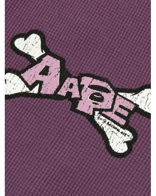 A Bathing Ape White Graphic-Print Raglan-Sleeve T-Shirt