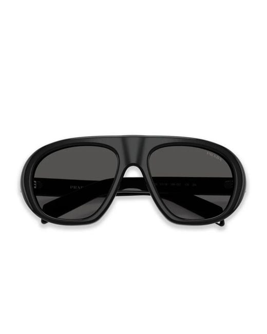 Prada Black Wrap-Frame Tinted Sunglasses