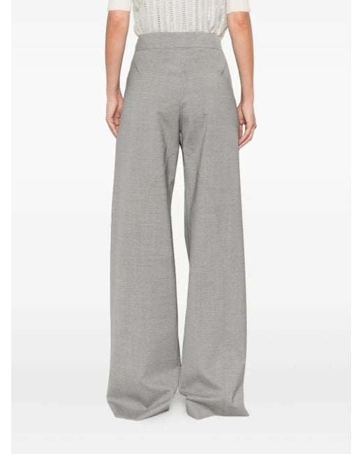 Ermanno Scervino Gray Pleated Buckle Trousers