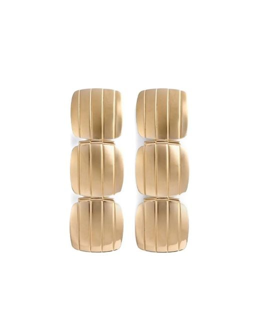 Ivi White Slot Clip Drop Earrings