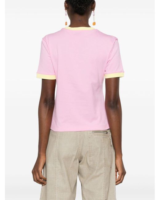 T-shirt con stampa di MSGM in Pink