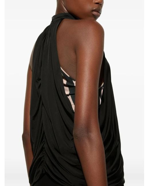 Emilio Pucci Gedrapeerde Top Met Col in het Black