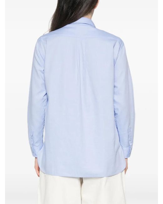 MAISON 123 Blue Button-Down Chest-Pocket Shirt
