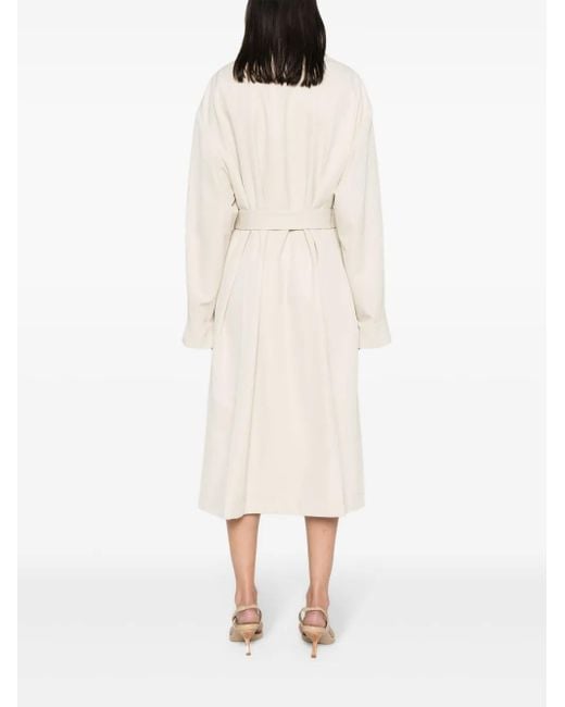Fendi White Trenchcoat Aus Gabardine
