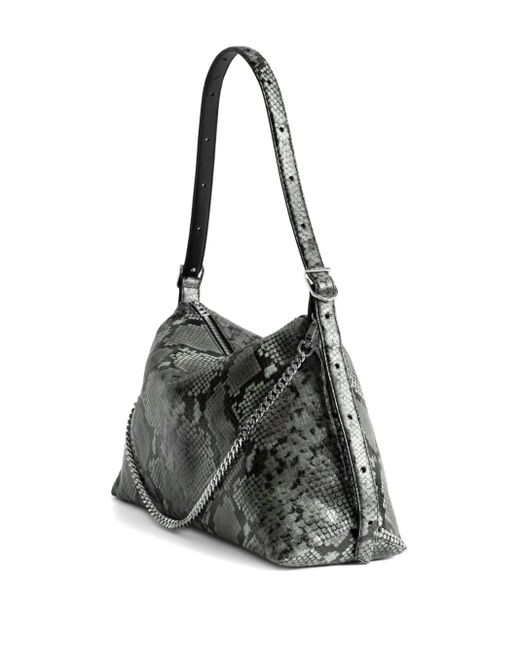 Zadig & Voltaire Black Jim Wild Python-Effect Shoulder Bag